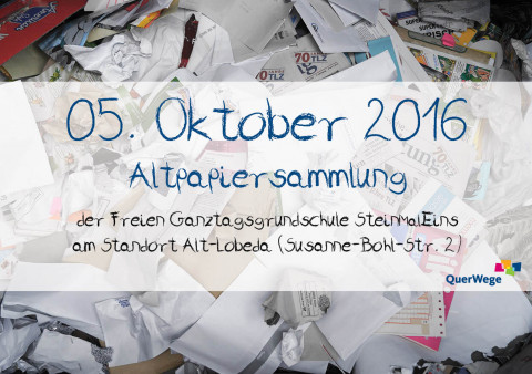 Altpapiersammlung der SteinMalEins Freien Ganztagsgrundschule