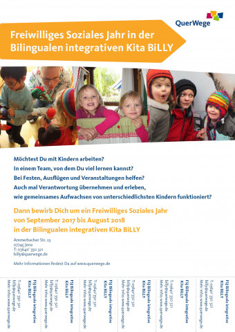 Kita BiLLY sucht noch FSJ ler 