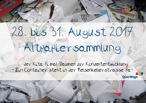 Ankündigung: Altpapiersammlung  der Kita Pi mal Daumen