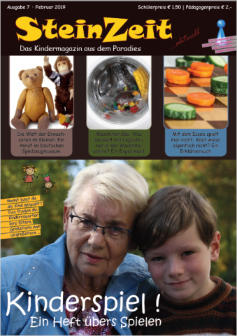 Kinderspiel - so heitßt die neue SteinZeit, das Kindermagazin der SteinMalEins der Reporter AG Paradies
