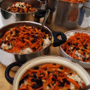 Das leckere afghanische Essen "Kabuli und Bedenjan"