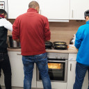 In der Küche war großer Andrang.