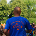 Erwärmung vor dem Spendenlauf.