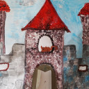 The picture of the castle was made by the children.